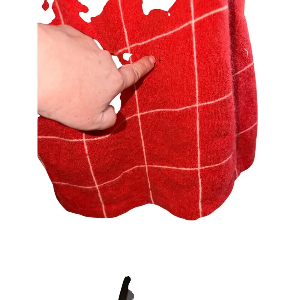 Vintage 80s Liz Claiborne red sweater skirt set Lambswool angora rabbit hair S